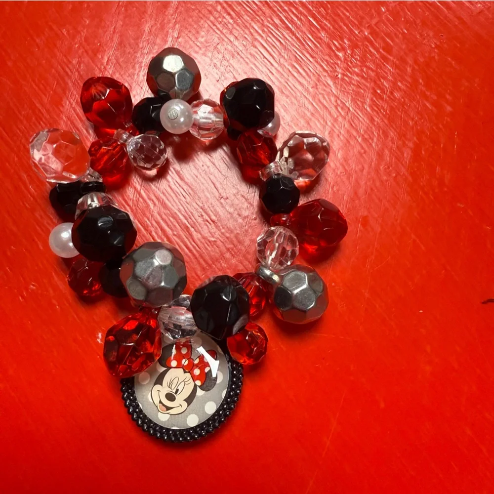 MINNIE MOUSE JEWELRY 2 necklaces and one bracelet